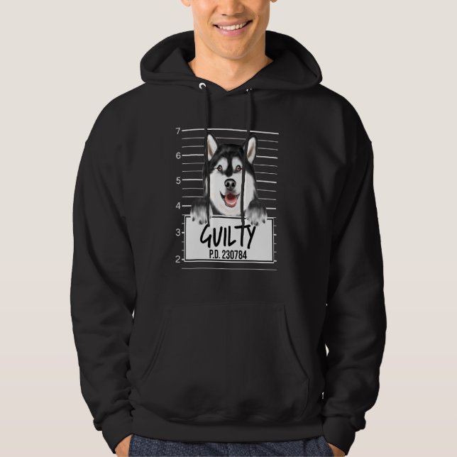 Sudadera Perro Culpable Mugshot Malamute de Alaska (Anverso)