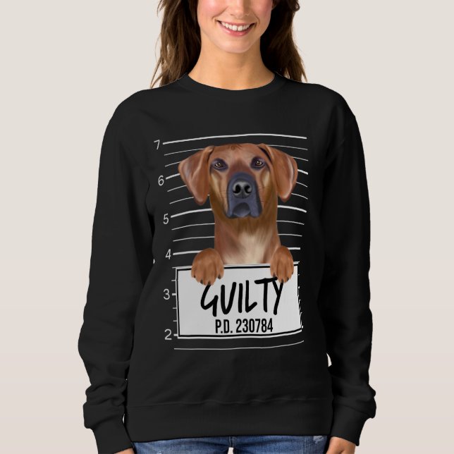 Sudadera Perro Culpable Mugshot Rhodesian Ridgeback (Anverso)