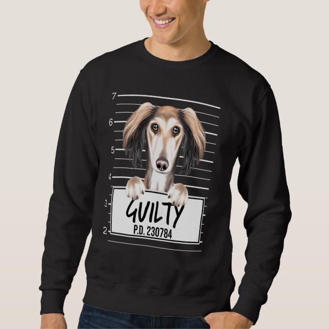 Sudadera Perro Culpable Mugshot Saluki (Anverso)