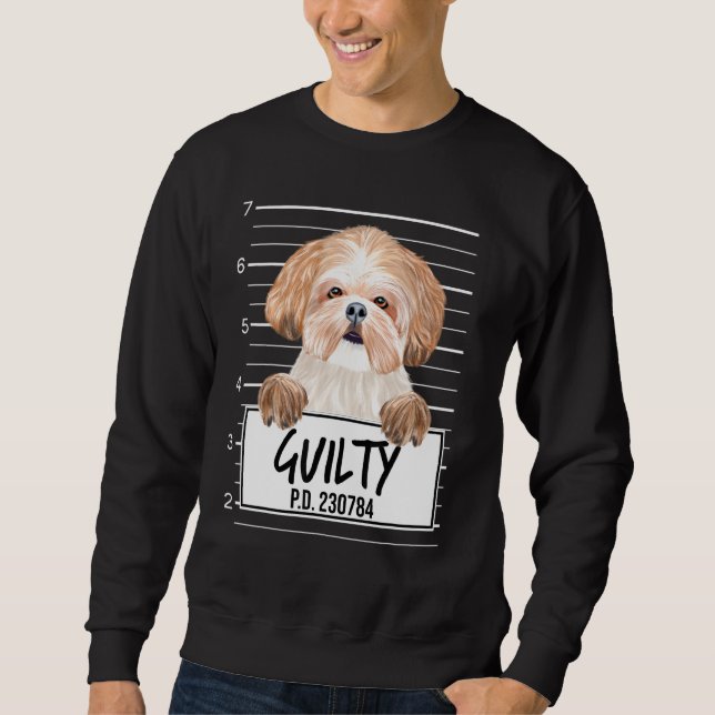 Sudadera Perro Culpable Mugshot Shih Tzu (Anverso)
