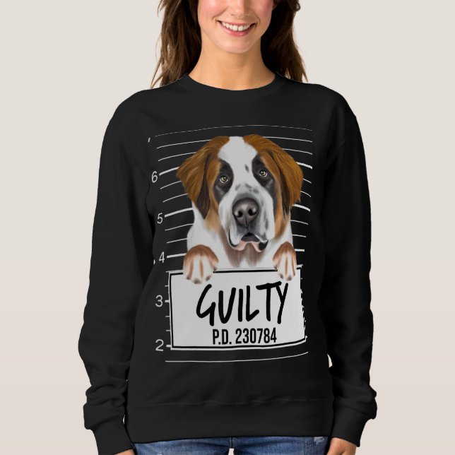 Sudadera Perro Culpable San Bernardo Mugshot (Anverso)