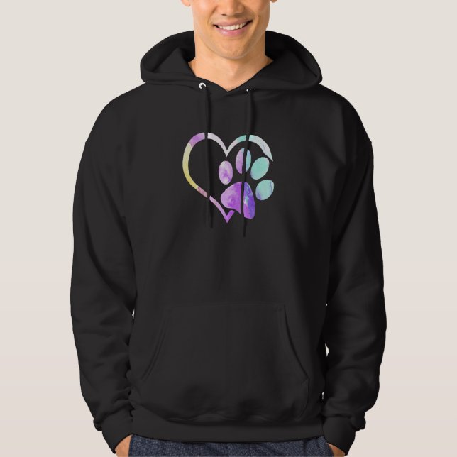 Sudadera Perro Cute Paw Prin Psychedelic Tie Dye Rottweiler (Anverso)