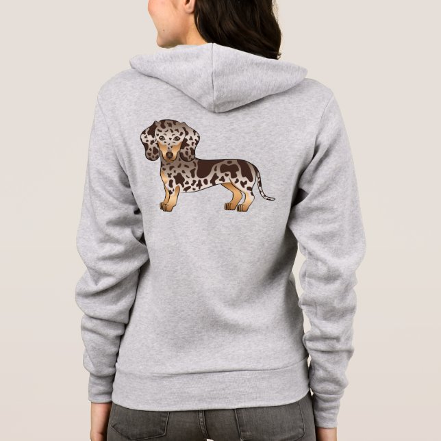 Sudadera Perro Dachshund de Pelo Corto Chocolate y Tañido (Reverso)