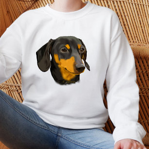 Sudadera Perro Dachshund negro y rojizo