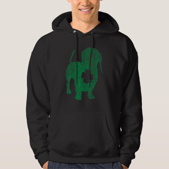 Sudadera Perro Dachshund Shamrock St Patrick's Day Saint Pa (Anverso)
