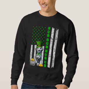 Sudadera Perro dálmata ama la bandera de los Estados Unidos