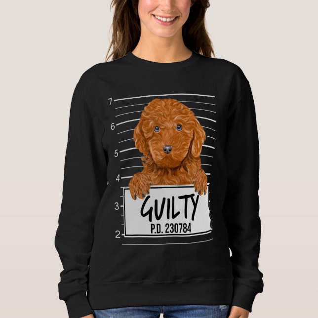 Sudadera Perro de aguas marrón Mugshot Perro Culpable (Anverso)