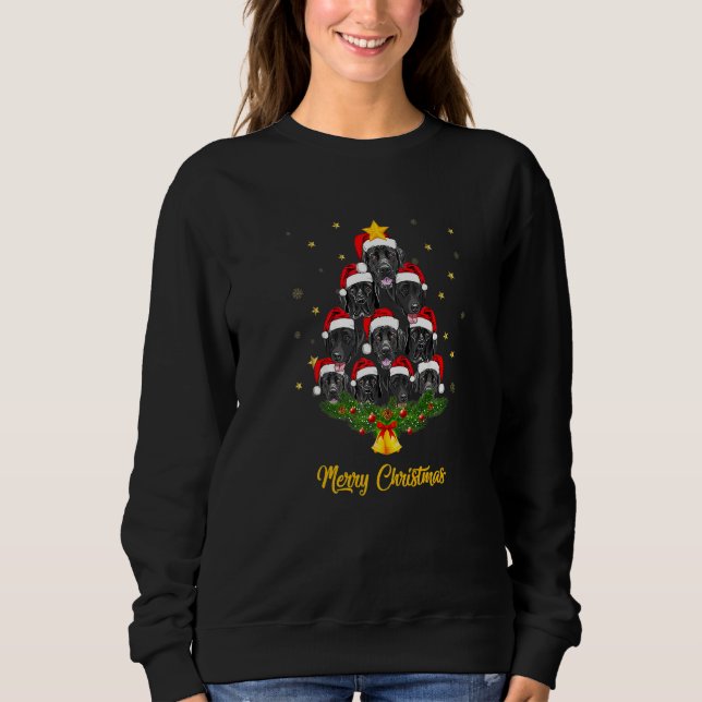 Sudadera Perro de árbol de Navidad de Labrador negro  Navid (Anverso)
