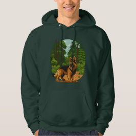 Sudadera Perro de aventura Pastor Alemán en el bosque