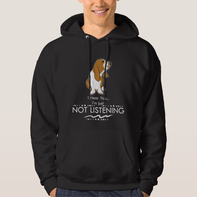 Sudadera Perro de Basset Hound - oiga que usted yo apenas (Anverso)