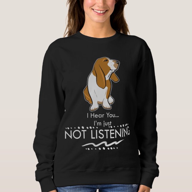 Sudadera Perro de Basset Hound - oiga que usted yo apenas (Anverso)