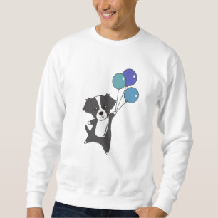 Sudadera Perro de Bordercollie vuela con globos de animales