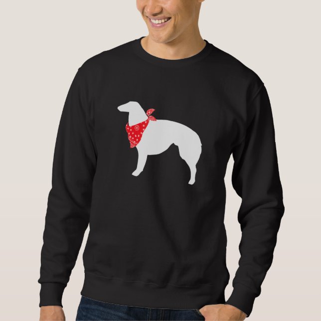Sudadera Perro de Borzoi con bandana roja (Anverso)