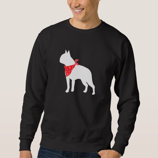 Sudadera Perro de Boston Terrier Con Banda Roja (Anverso)