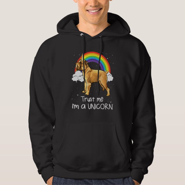 Sudadera Perro de Bruselas de Arcoíris Confía en Mí Soy un  (Anverso)