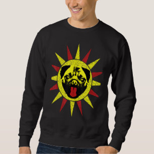 Sudadera Perro de cachorro retro lindo sonriente Sun Pug