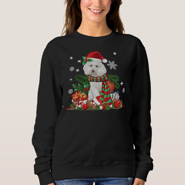 Sudadera Perro de cangrejo blanco navidades (Anverso)