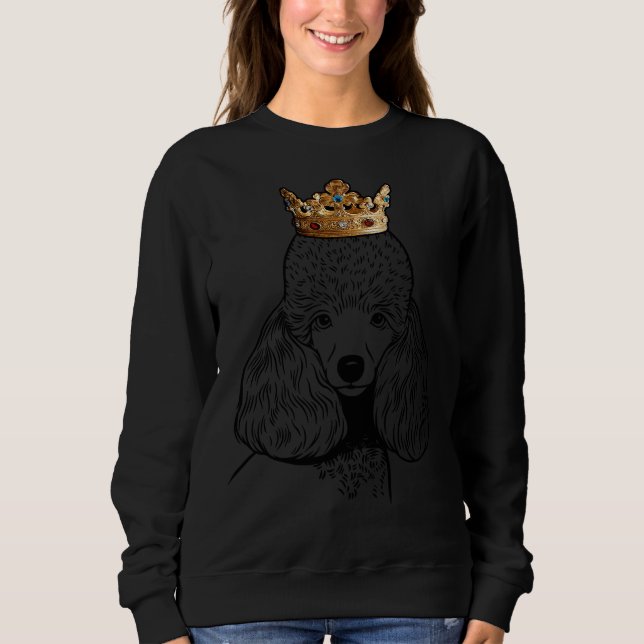 Sudadera Perro de caniche en miniatura con corona (Anverso)