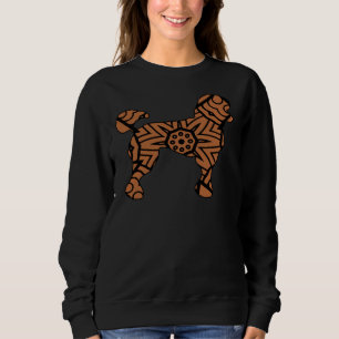 Sudadera Perro de caniche Mandala Cute marrón negro cachorr