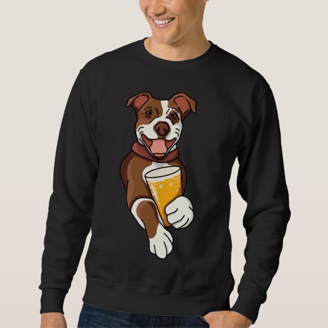 Sudadera Perro de cerveza Pitbull (Anverso)