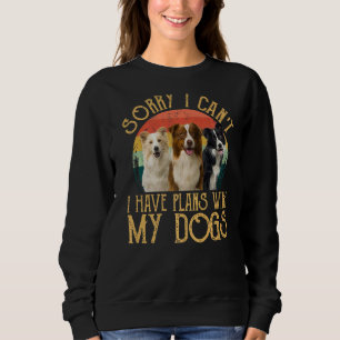 Sudadera Perro De Collie Fronterizo Para Hombres Retro De V