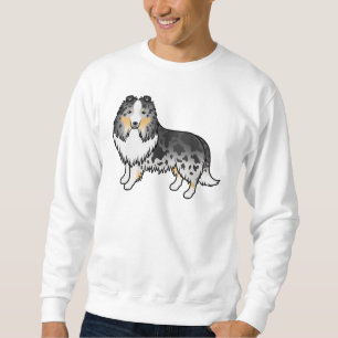 Sudadera Perro de dibujos animados Blue Merle Shetland Shee