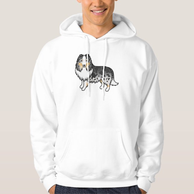 Sudadera Perro de dibujos animados Blue Merle Shetland Shee (Anverso)
