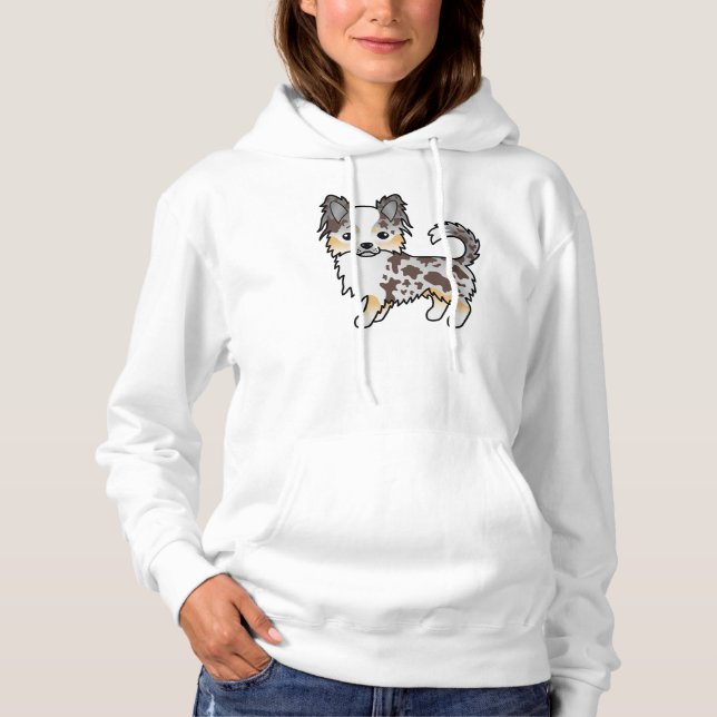 Sudadera Perro de dibujos animados Chihuahua de capa larga  (Anverso)