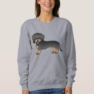 Sudadera Perro De Dibujos Animados De Pelo De Alambre Negro
