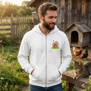 Sudadera Perro de Dibujos Animados Divertido Gato y Pollo e