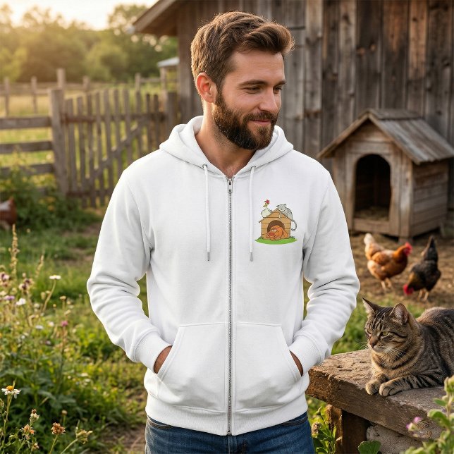 Sudadera Perro de Dibujos Animados Divertido Gato y Pollo e (Subido por el creador)