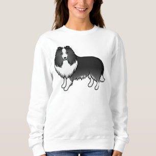 Sudadera Perro de dibujos animados lindo Bi-Black Shetland