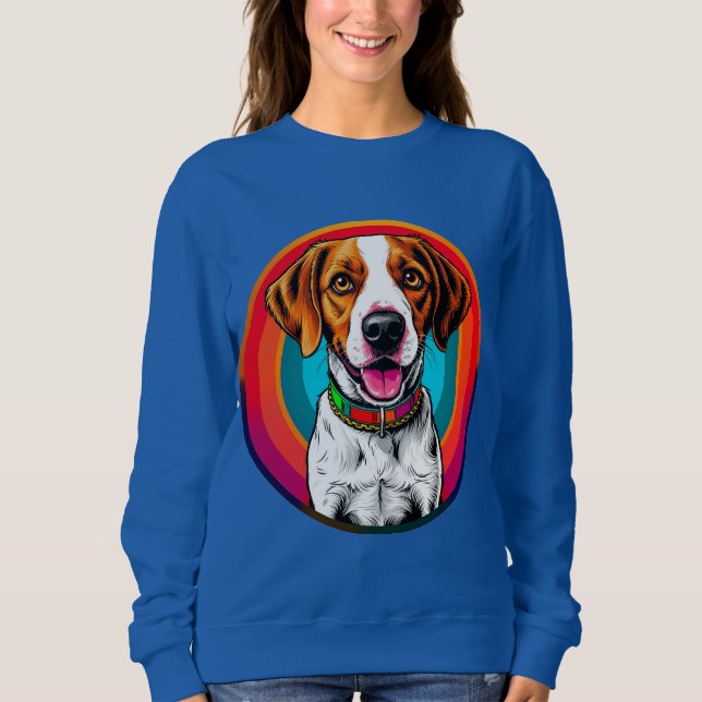Sudadera Perro de dibujos animados lindo con collar (Anverso)