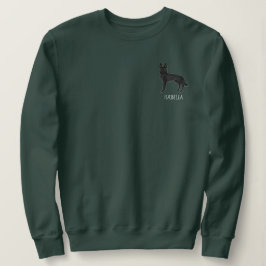 Sudadera Perro de dibujos animados pastor alemán negro con 