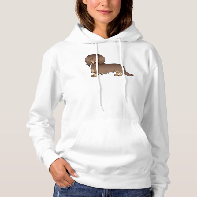 Sudadera Perro de dibujos animados salchicha de pelo largo  (Anverso)