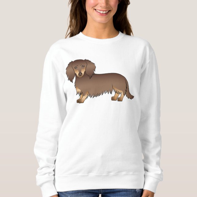 Sudadera Perro de dibujos animados salchicha de pelo largo  (Anverso)