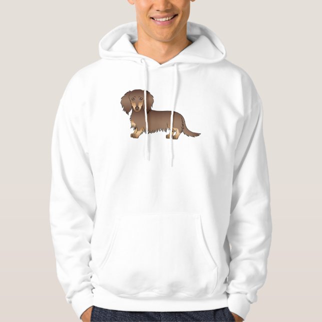 Sudadera Perro de dibujos animados salchicha de pelo largo  (Anverso)