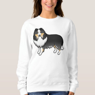 Sudadera Perro de dibujos animados Sheltie Shetland Tricolo