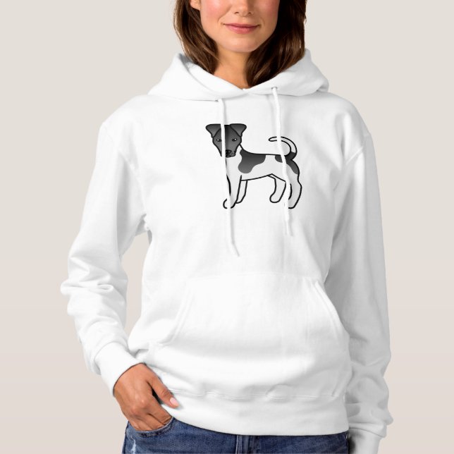 Sudadera Perro de dibujos animados Smooth Fox Terrier negro (Anverso)