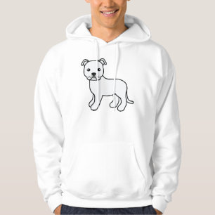 Sudadera Perro de dibujos animados White Staffordshire Bull