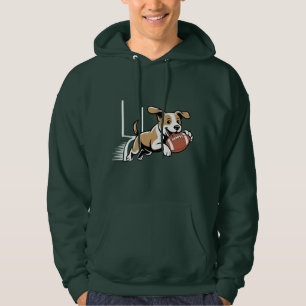 Sudadera Perro de fútbol americano cruzando la línea de 50