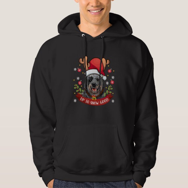 Sudadera Perro de ganado australiano Corazón azul reno Chri (Anverso)