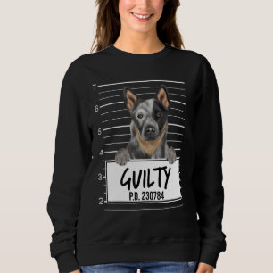 Sudadera Perro de ganado australiano Mugshot Guilty Dog