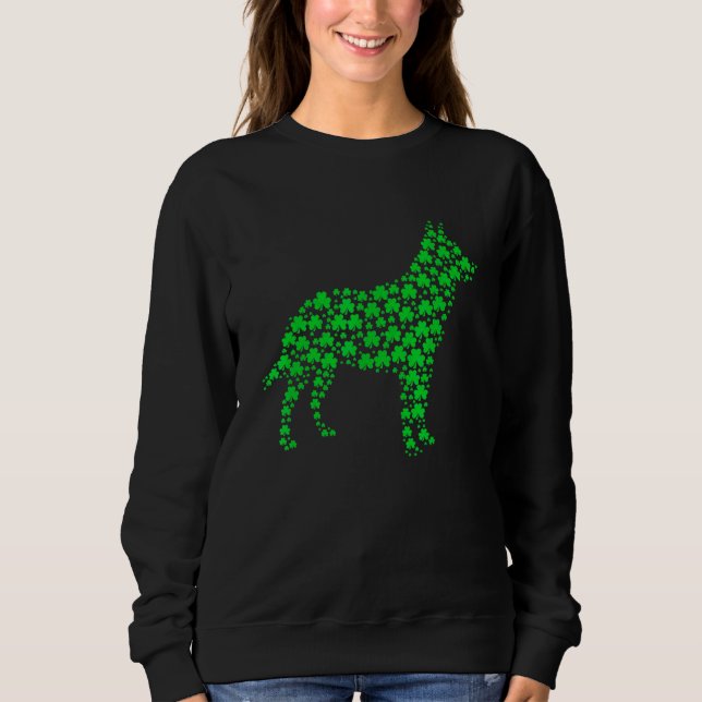 Sudadera Perro de ganado australiano Shamrock St Patrick S  (Anverso)