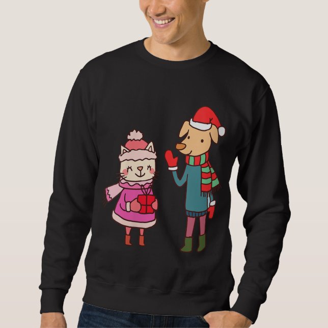 Sudadera Perro de gato lindo Navidades Perro Perro Perro Pe (Anverso)