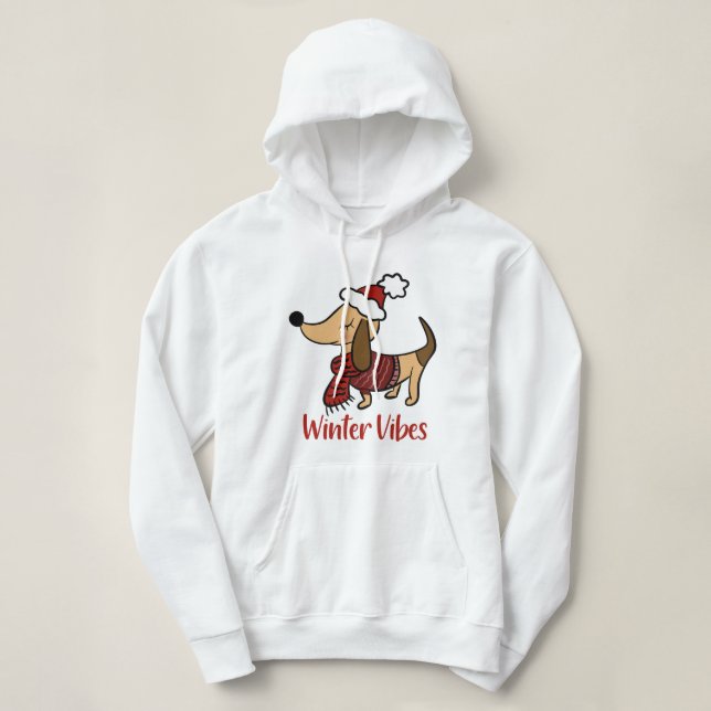 Sudadera Perro de invierno Dachshund (Diseño del anverso)