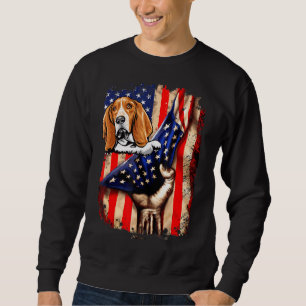 Sudadera Perro de la bandera estadounidense enarbolado patr