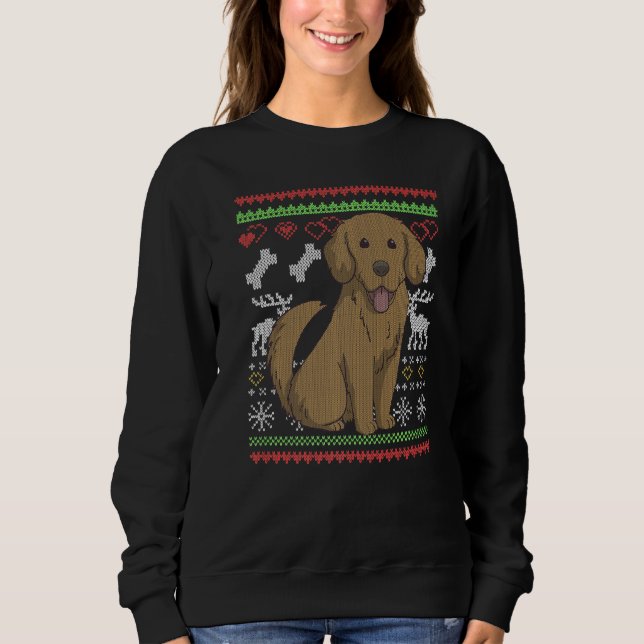 Sudadera Perro de la recuperación de oro Santa Claus Navida (Anverso)