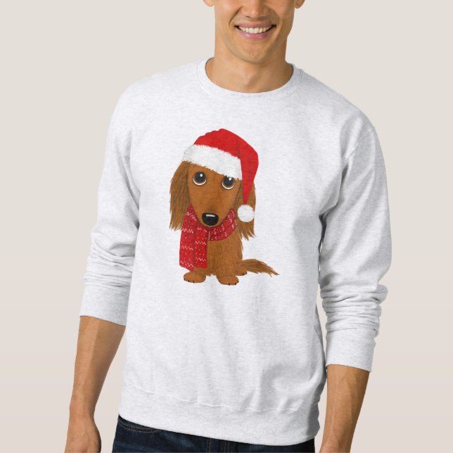 Sudadera Perro de los Navidades de Dachshund (Anverso)