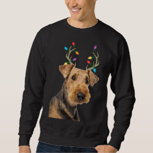 Sudadera Perro de los Navidades de renos Airedale Terrier